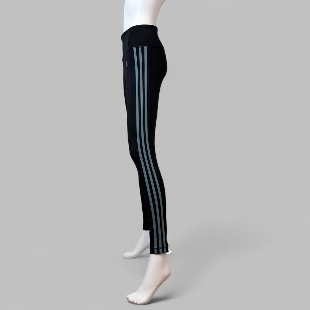 Adidas‎ Climalite 3 Stripe Black High Rise Leggings Women's Small